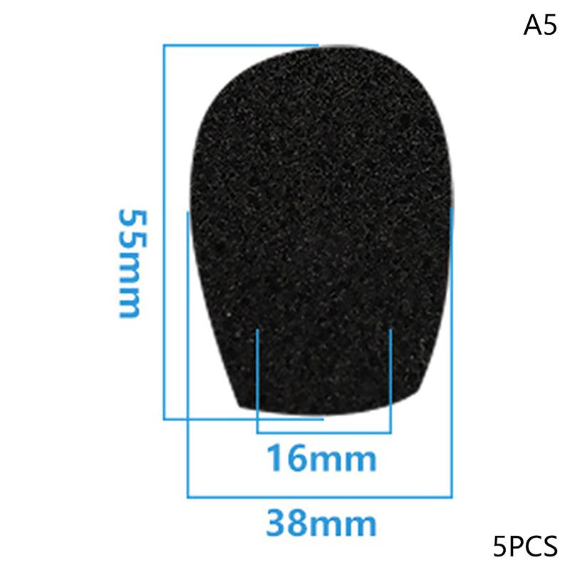 5 Stück Schaumstoff-Ohrhörer-Mikrofonabdeckung Mikrofon-Windschutz Kopfhörer-Schwamm Schwarz Mikrofon-Spezialset Headset-Ersatz
