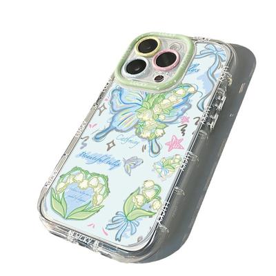 Hollow Butterfly Mirror Suitable for Cream Shell Apple 16 Female IPhone 14/12/11promax Anti-fall 15