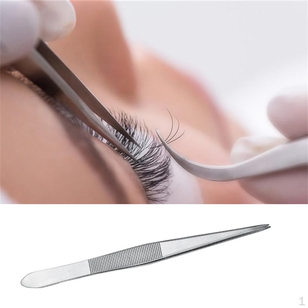 Flat Extension Tweezers Application Tool Stainless Steel Cosmetics