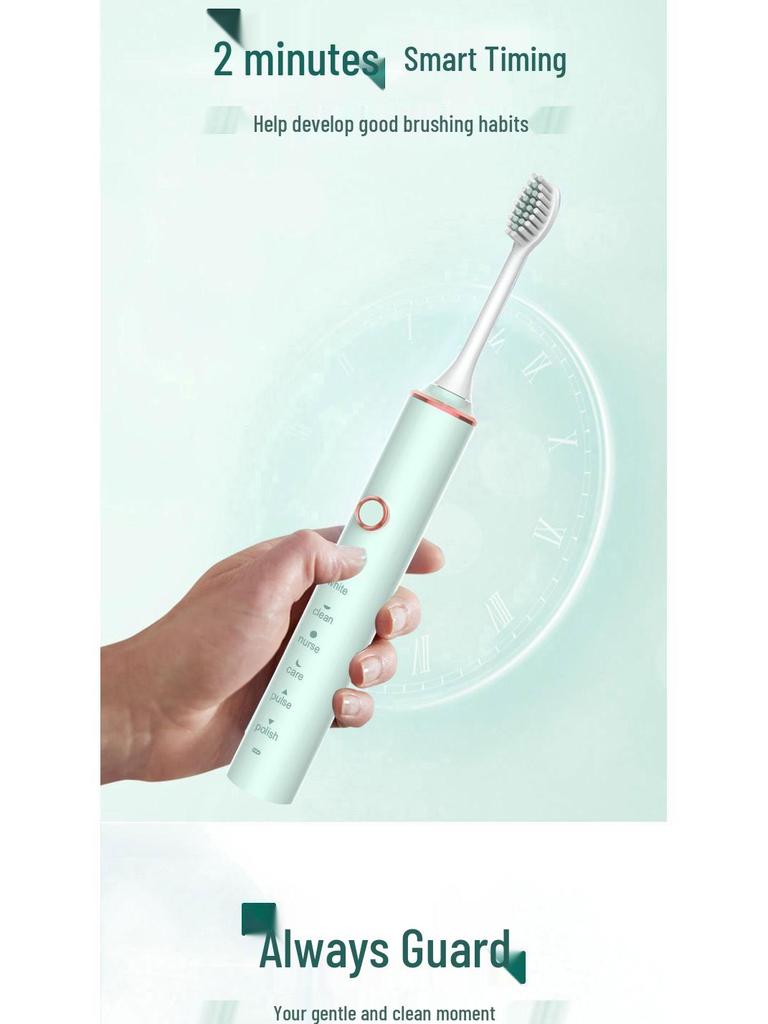 Rechargeable Sonic Electric Toothbrush for Men and Women - Adult Model, Soft Bristles, Waterproof, Long Battery Life.