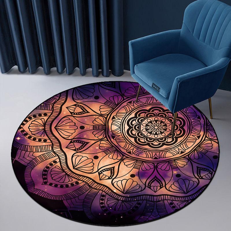 Etnické koberce Kulatý koberec Bohemian Mandala Koberec Dětský koberec Do dívčího pokoje Velká podlahová podložka pro kulatý konferenční stolek Obývací pokoj