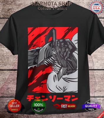 Maglietta Denji Chainsaw Man Maglietta Anime T-Shirt Pochita Horror Manga Otaku Makima