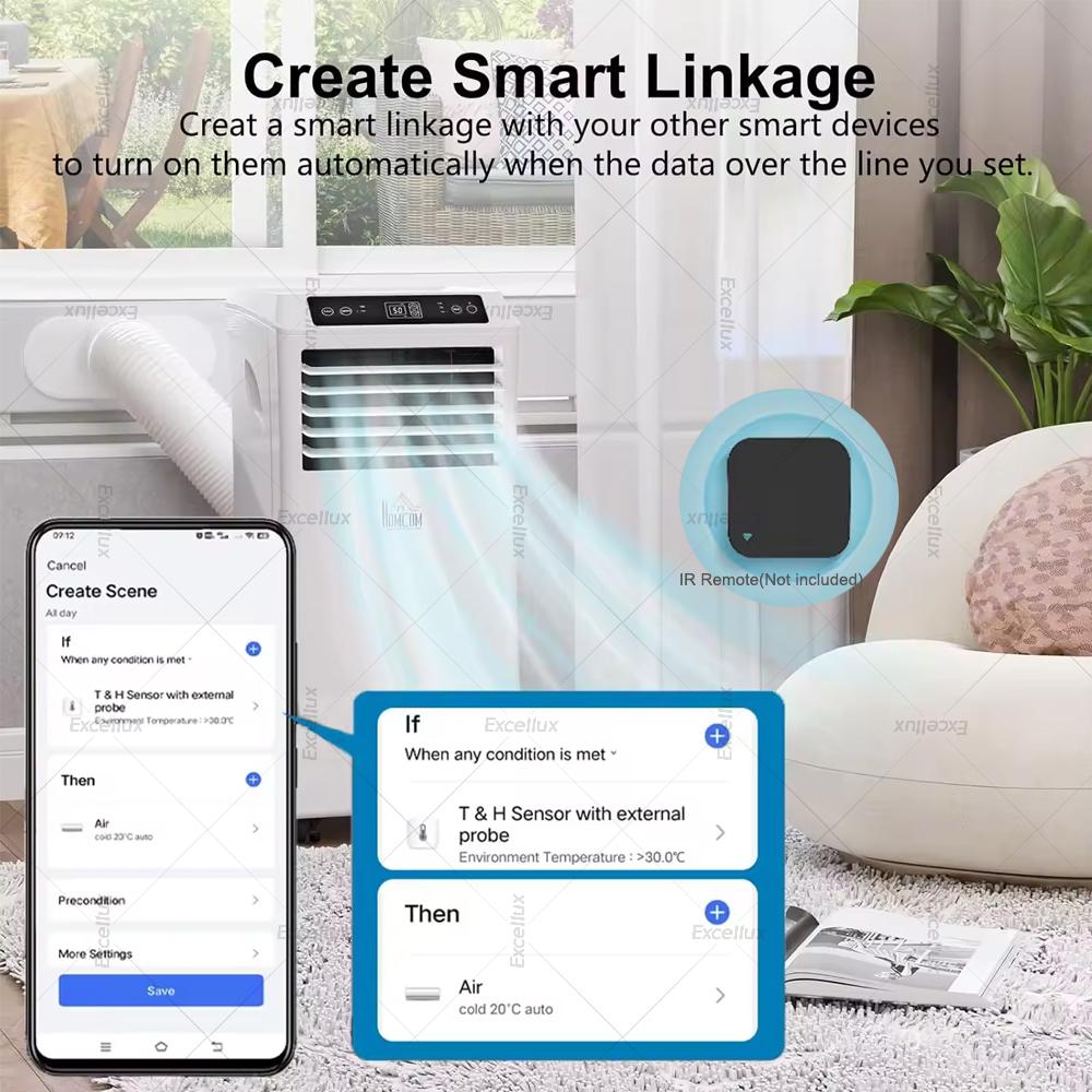 Tuya WiFi/ ZigbeeTemperature Humidity Sensor with External Probe for Smart Life App Alarm Control Support Alexa Google Assistant