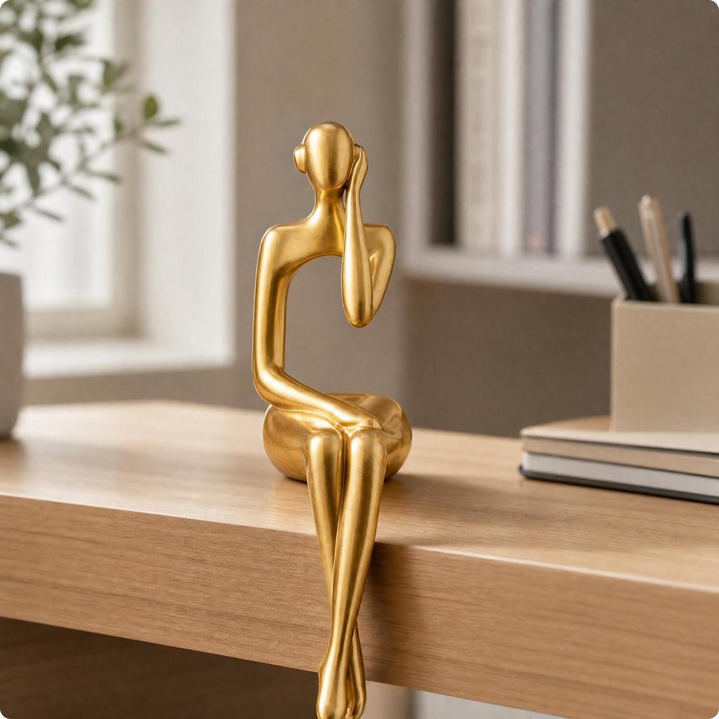 Low-Maintenance Modern Art Human Figurine Sturdy Sculpture Compact