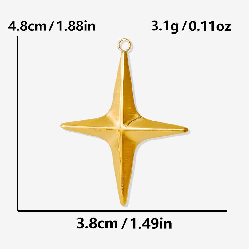 6pcs High Quality Stainless Steel Charm Star Pendants For Jewelry Making Supplies Pentagram Accessories DIY Keychian Charms Bulk
