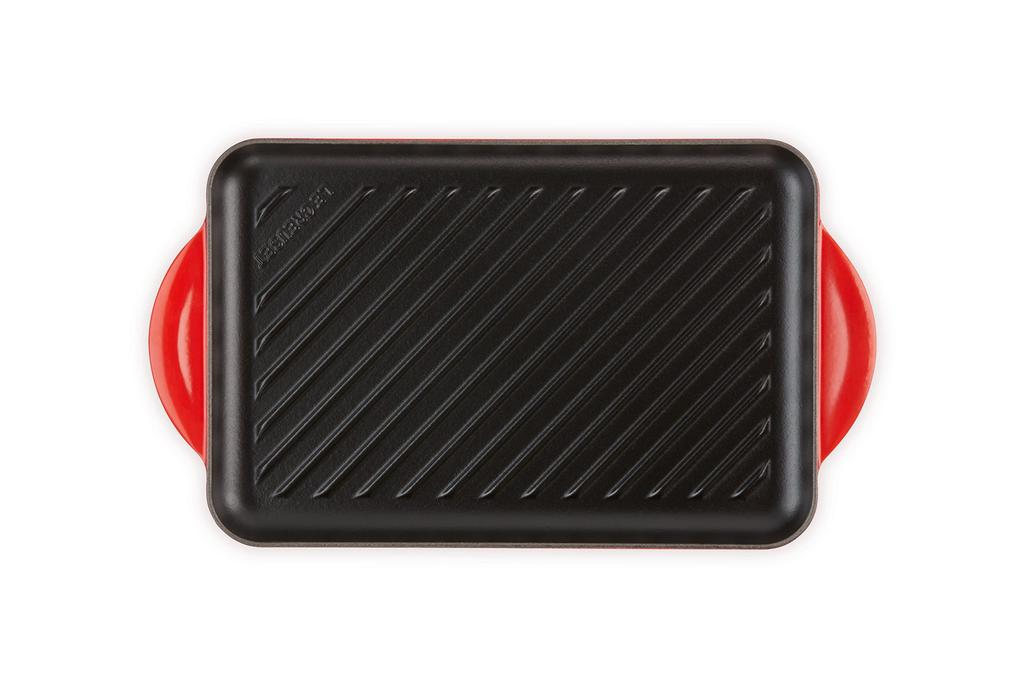 LE CREUSET Rechteckiger Grill 32cm Kirschrot