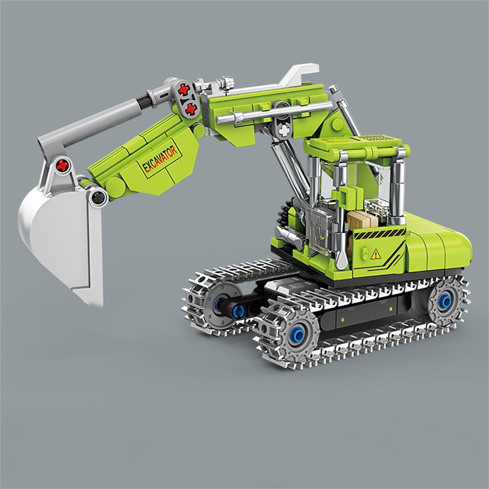 Technische Gabelstapler Bagger Kran Laufkatze Stadt Baufahrzeug Automodell Bausteine Ziegel Kinderspielzeug Geschenk