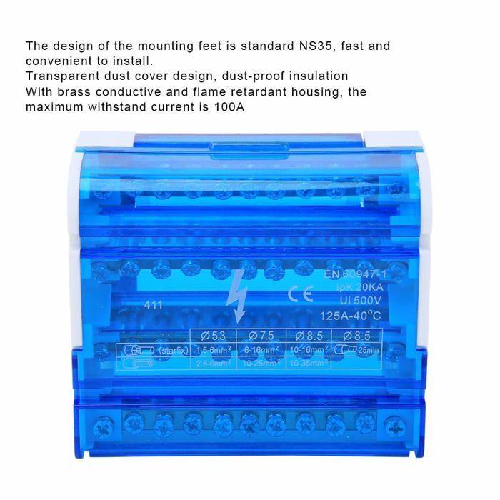 Terminal - Terminal Sharainn - Brass and Nylon Pa - 100a - Compact and Flame Retardant