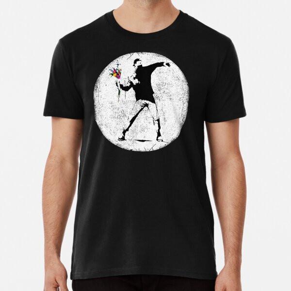 Banksy Protester Throwing Flowers  S to 5XL Made in the AU/USA T-Shirt