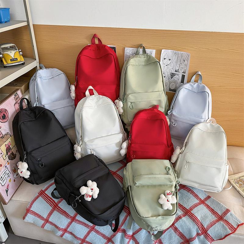 Plecak studencki w jednolitym kolorze dla kobiet o dużej pojemności