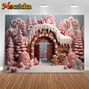 Mocsicka Christmas Photo Background Xmas Tree Snow Decors Family Holiday Party Baby Shower Boy Girl Photography Backdrops Banner142
