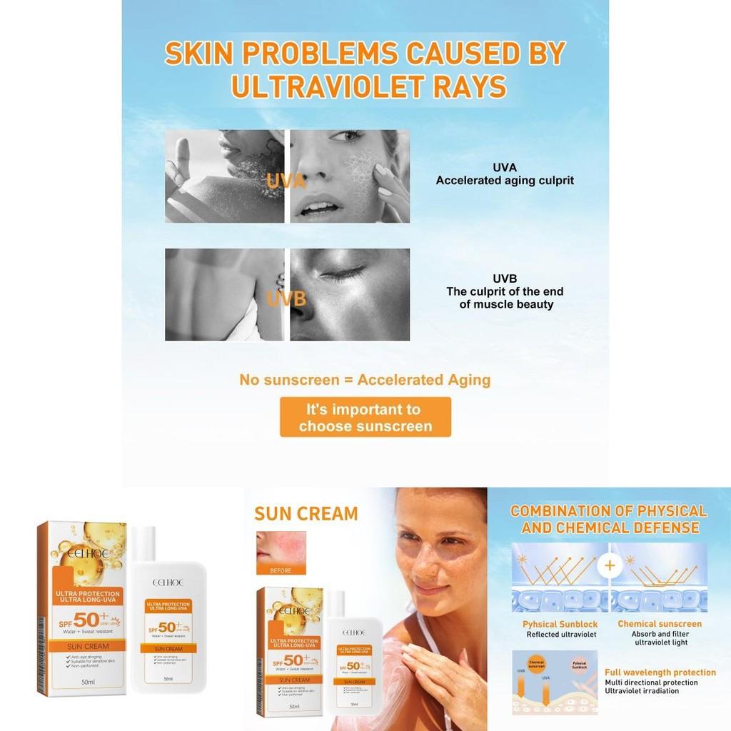 Eelhoe Protective Cream Summer Sunscreen Non Greasy Moisturizing Even Skin Tone