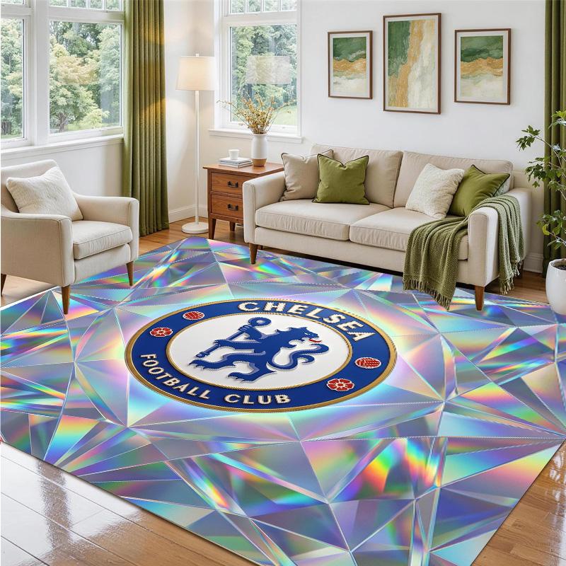 Χαλί Βελούδο Κρύσταλλο Σχέδιο Chelsea FC Μαλακό Διακοσμητικό Πατάκι για Υπνοδωμάτιο Είσοδο