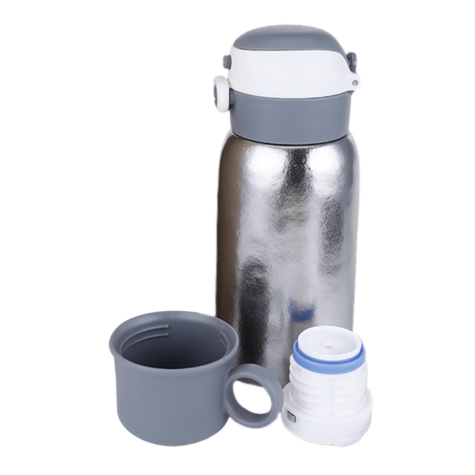 

Бутылка для воды из титана, термос с трубочкой, 600 мл, двойная изоляция, сверхлегкая, портативная серебряный