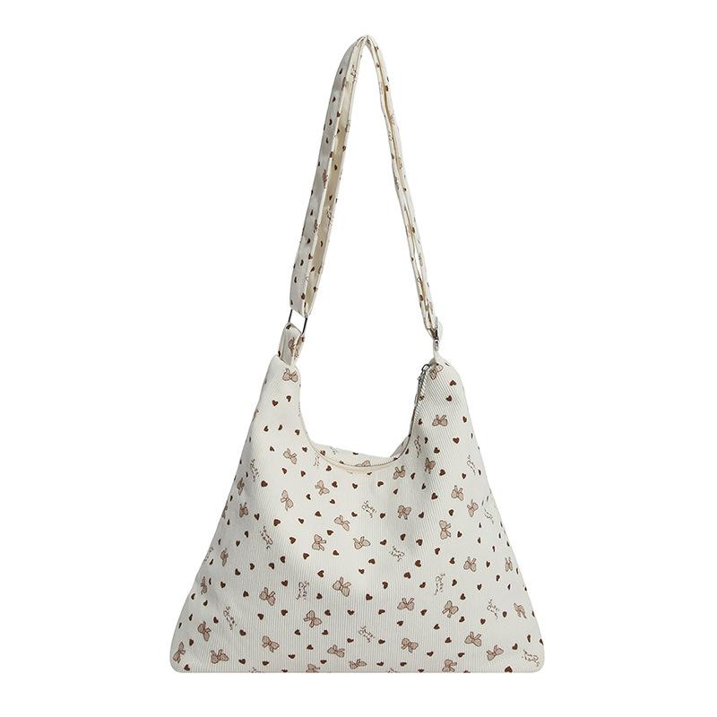 Retro corduroy bag large capacity new single shoulder fashion versatile underarm commuting portable out tote bag