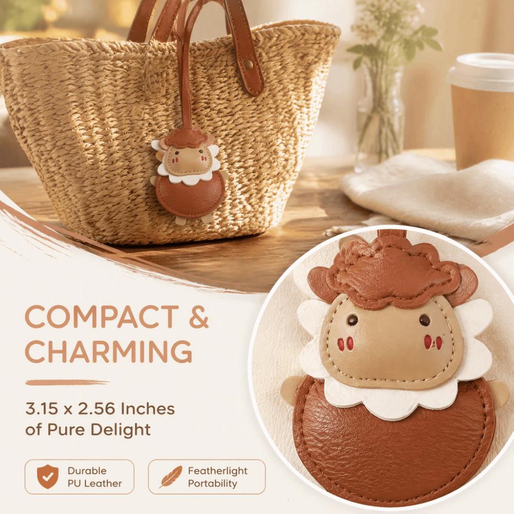 Cartoon PU Keychain Vintage New Year Pendant Fashion Sheep Bag Charm  For Women