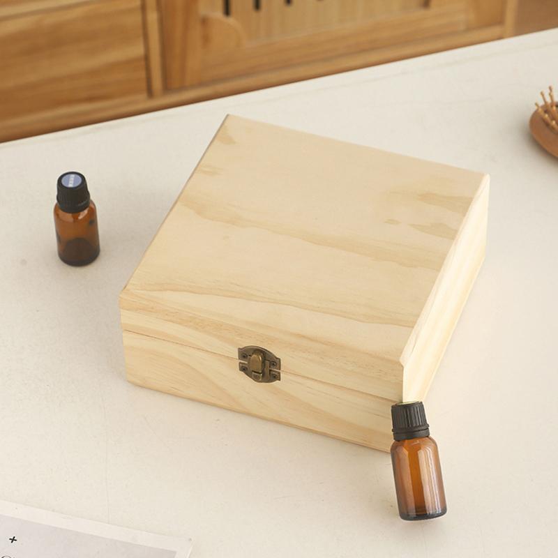 12/25 Slots Wooden Storage Box Carry Organizer Essential Oil Bottles Aromatherapy Container Storage Box Case