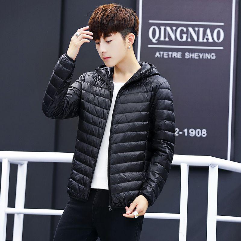 

Легкий мужской пуховик - теплый, утепленный, большой размер, короткое зимнее пальто для подростков M, 45-50 kg