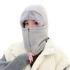 Winter Headgear Hat Solid Color Zipper Closure Thickened Windproof Knitted Hat Outdoor Activities Travel Headwear