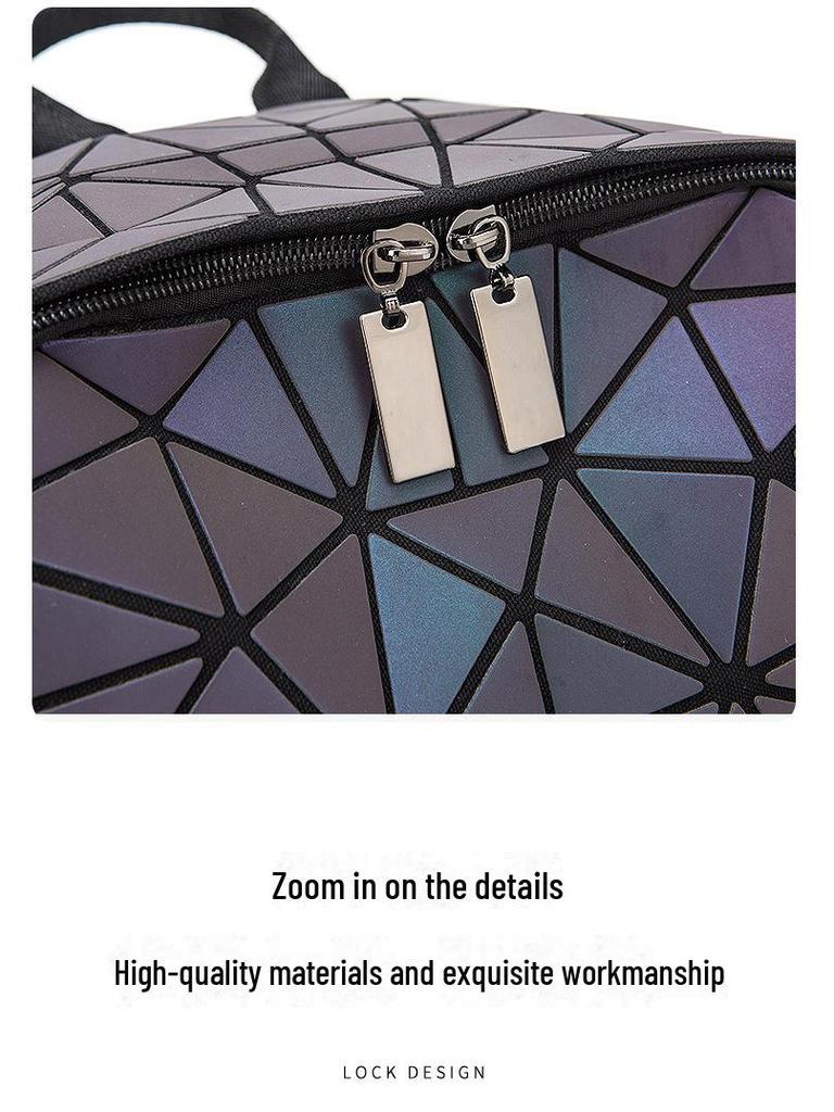 Damen 2023 Fashion Geometry Luminous Rucksack - Faltbare Rhombus-Tasche im japanischen Stil