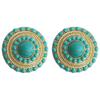 Colecție Cercei Stud Turcoaz Vintage și Aur Antic - Stil Etnic Retro Literar