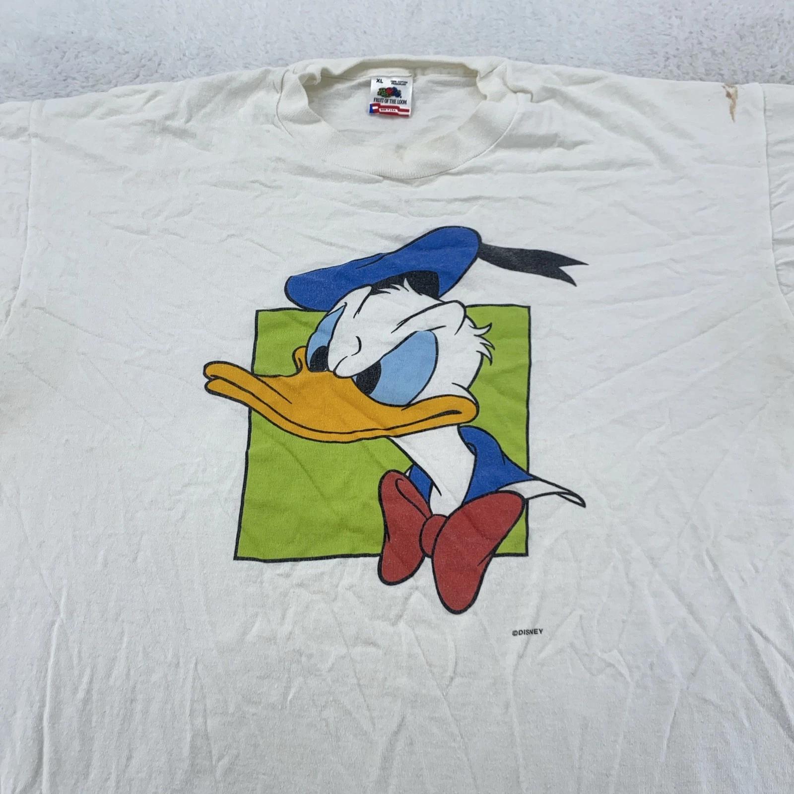 Vintage Donald Duck Shirt Mens Large Walt Disney Cartoon Character 90s S