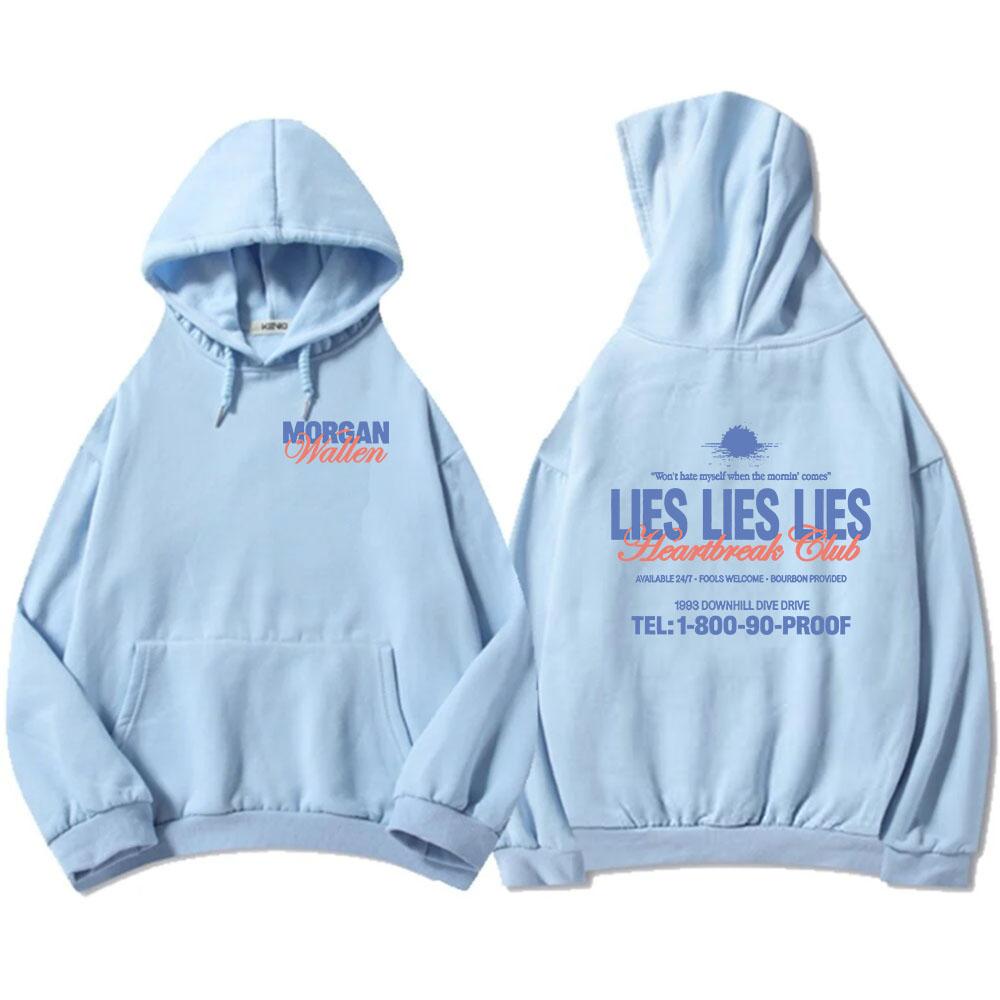 LIES LIES LIES Morgan-Wallen Hoodies Streetwear Hip Hop Men/Women Sweatshirts for Winter/Fall Long Sleeve Graphic Pullovers Male