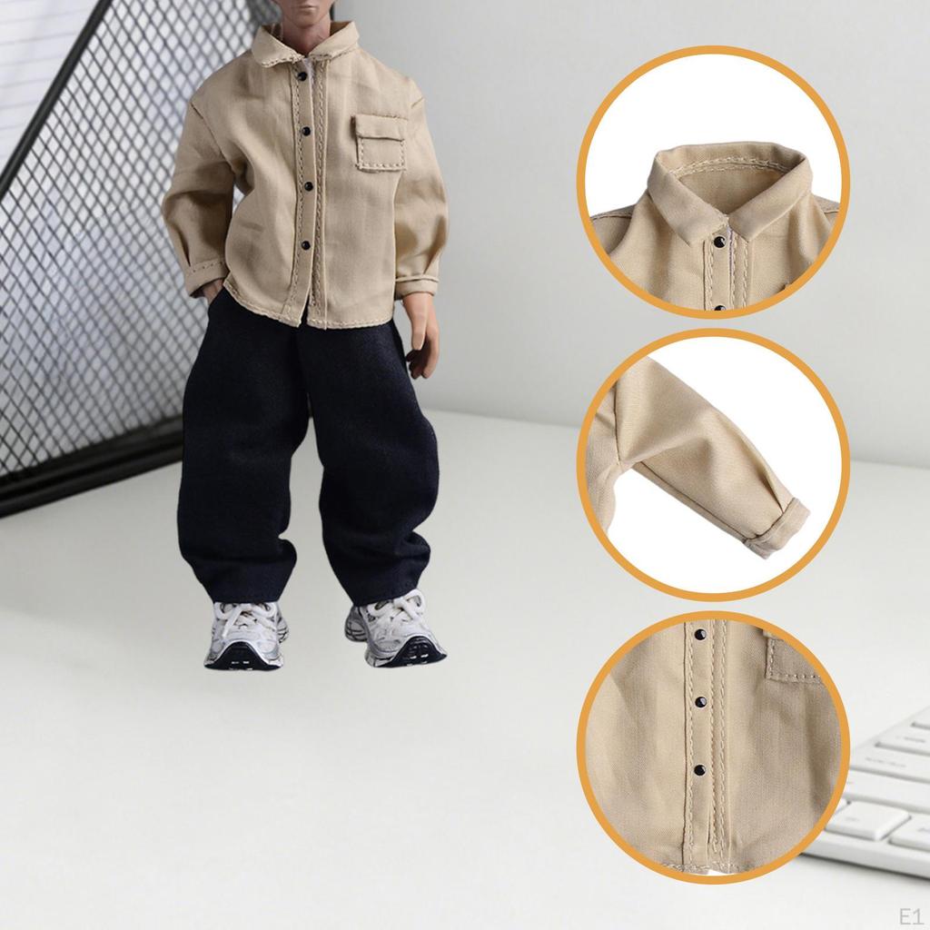 1/12 Action Figure Clothes Doll Shirt Mini Fashion Photo Prop Miniature Clothing for 6" Male