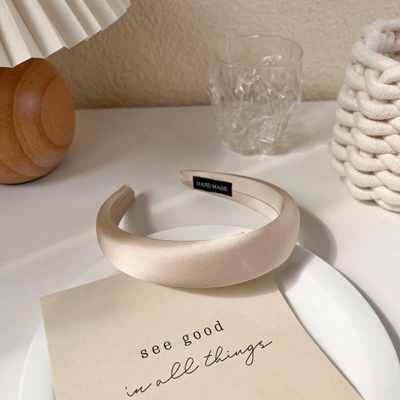 2025 Lace Pearl Fold Hair Bands For Women Korean Style Wide-Brimmed Sponge White Headband  Elegant Hair Band