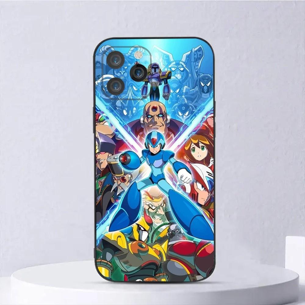 Game M-Megaman R-Rockman Phone Case For iPhone 15,14,13,12,11,Plus,Pro Max,XS,X,XR,SE,Mini,8,7 Soft Silicone Black Cover iPhone15promax