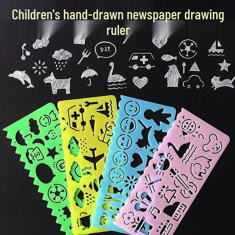 Complete Kaleidoscope Ruler Set for Elementary Students - Multifunctional, Soft, and Educational.