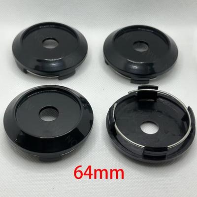 4Pcs/lot 64mm Car Wheel Center Caps Car Rim Hubcap Cover ABS Preto Prata Hubcap Capas à prova de poeira Acessórios de modificação de carro