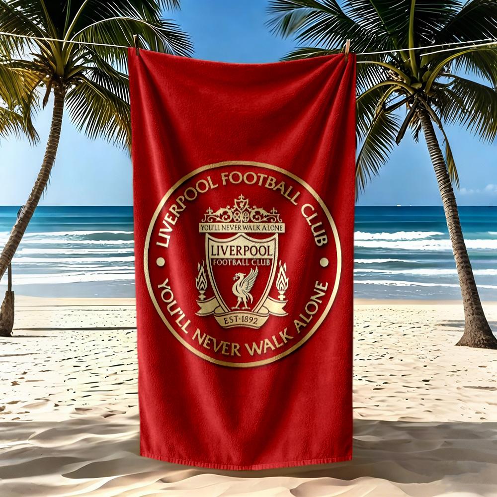 Liverpool Futbol Kulübü Plaj Havlusu Süper Yumuşak Mikrofiber Hızlı Kuruyan Kumaş Rahat Hafif