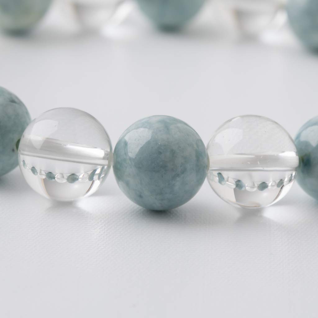 17cm Itoigawa Natürliches Jadeit-Armband mit Blau und einem Wunderschönen Japanischen Nationalstein und Jomon Kraftstein Jadeit-Werkstatt Paulowniaholz