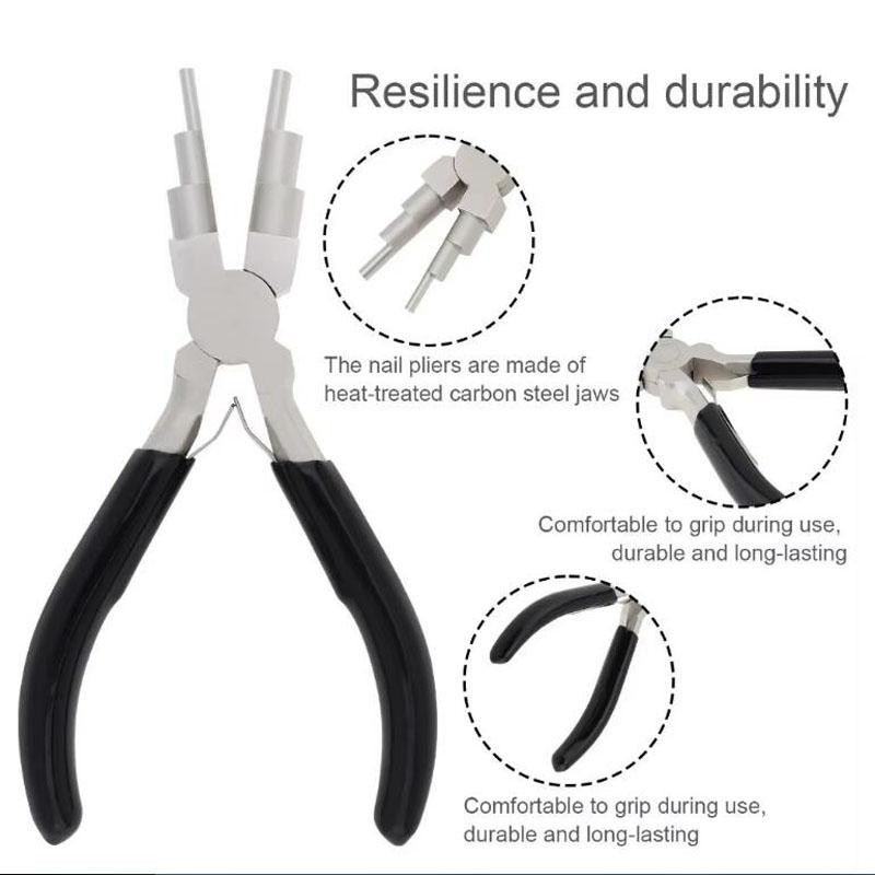 Wire Wrapping 6 w 1 Szczypce do gięcia drutu Narzędzie ręczne Jubilerstwo Szczypce okrągłe Odporne na zużycie Solidne Szczypce 6-stopniowe