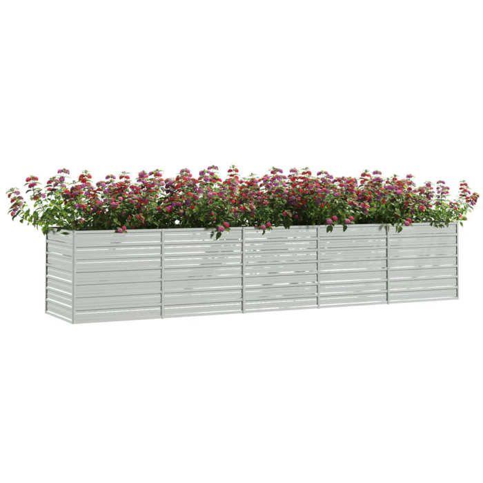 VidaXL Lit Surélevé de Jardin Jardinière Bac à Fleurs Pot de Plantes Lit de Plantation Balcon Extérieur 400x80x77 cm Acier 316900