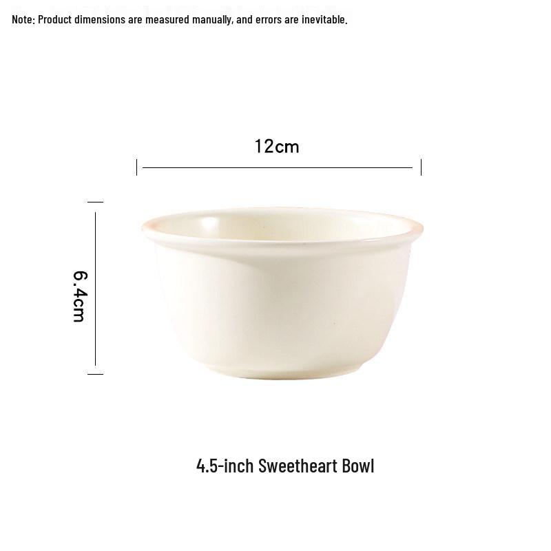 Cream Ceramic Rice Bowl | 2024 French-Style Rolled Edge | Small, Elegant Design for Dining & Soups