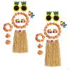 Hawaiian Grass Skirt And Floral Headpiece for Tropical Events