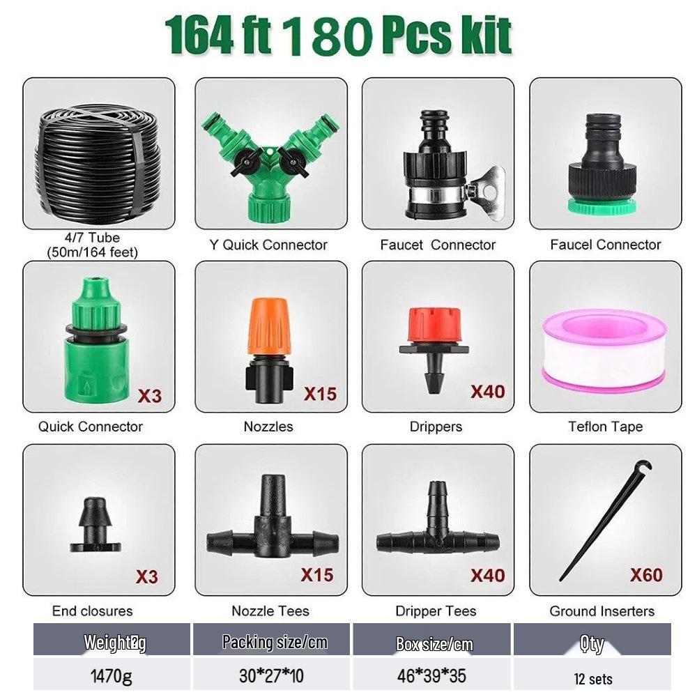 Adjustable Garden Sprinkler & Drip Irrigation System