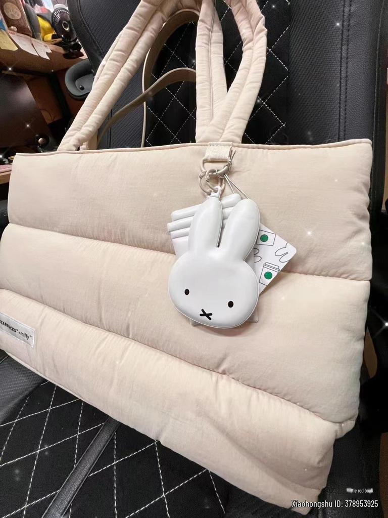 College Style Large Capacity Puffy Tote Bag - Lightweight Cotton-Filled Shoulder & Handheld Women's Laptop Bag