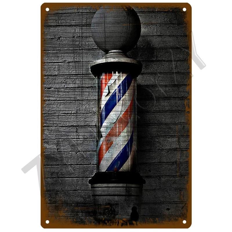 Barber Shop Plaque Metal Sign Vintage For Door Tin Sign Home Interior Paintings Mancave Wall Posters Room Decoration Decor Art