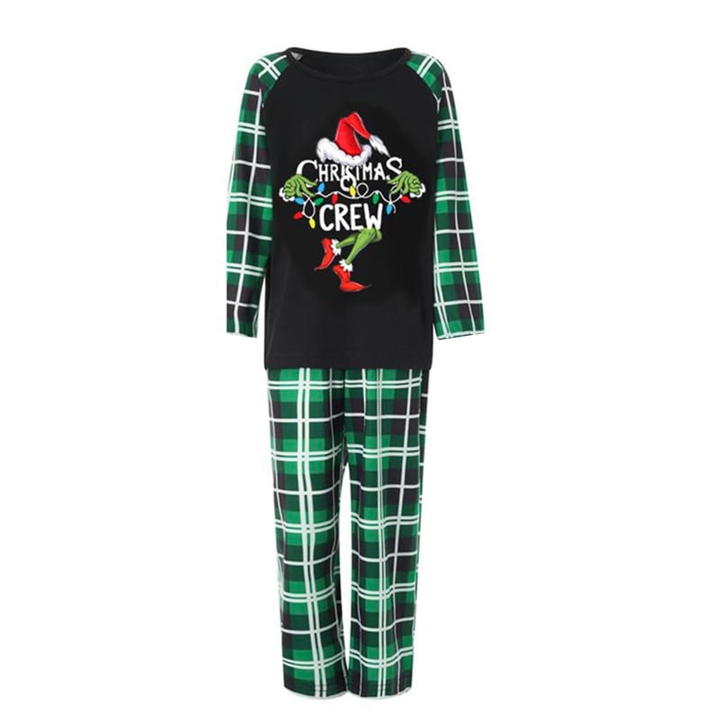 Print Cute Family Set Pajamas, Home Clothes, Family Set Long Sleeve Top Pants Set
