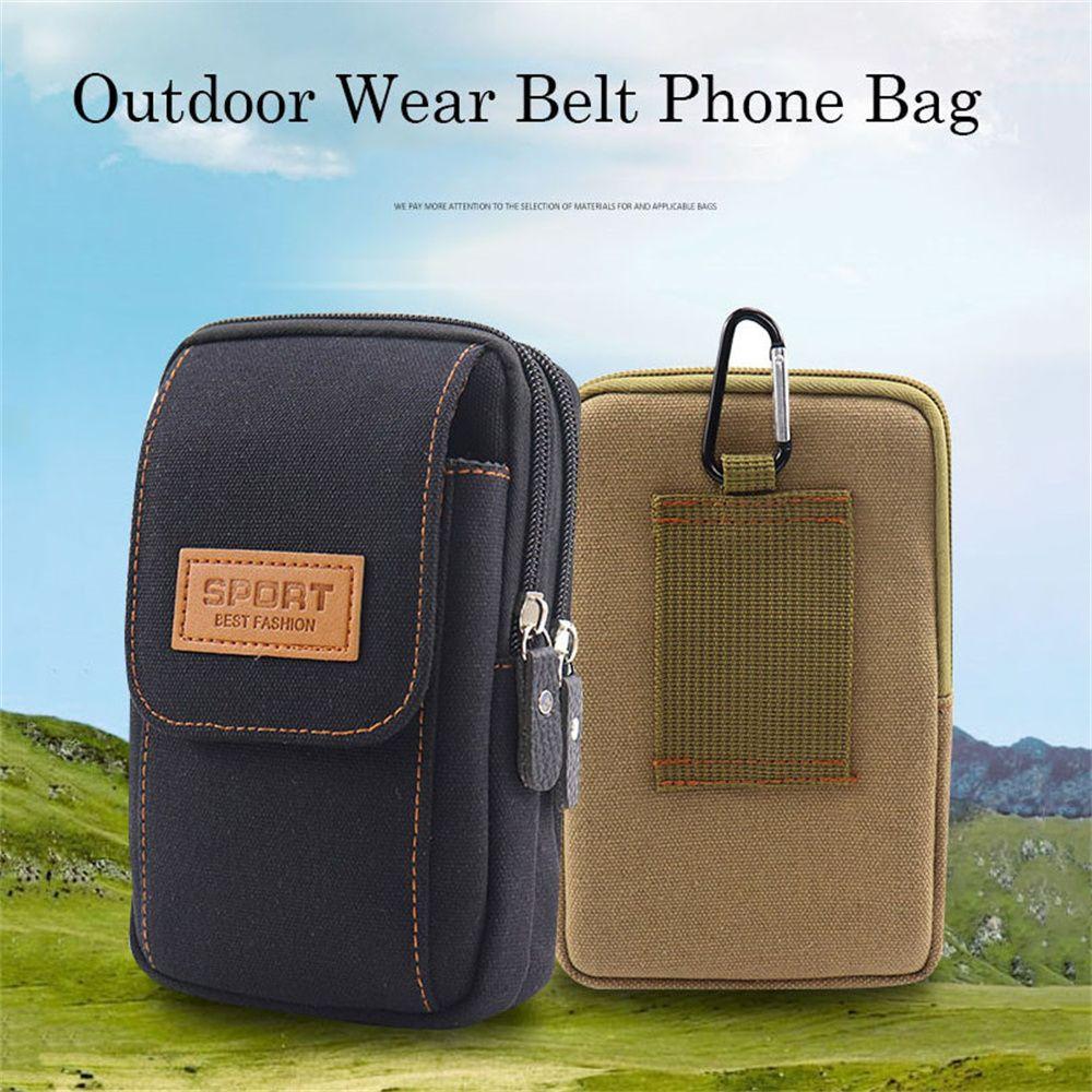 Phone Accessories Belt Waist Bag Canvas Outdoor Waist Pack Phone Belt Bag Cellphone Pouch Phone Wallet Case Mobile Phone Bag