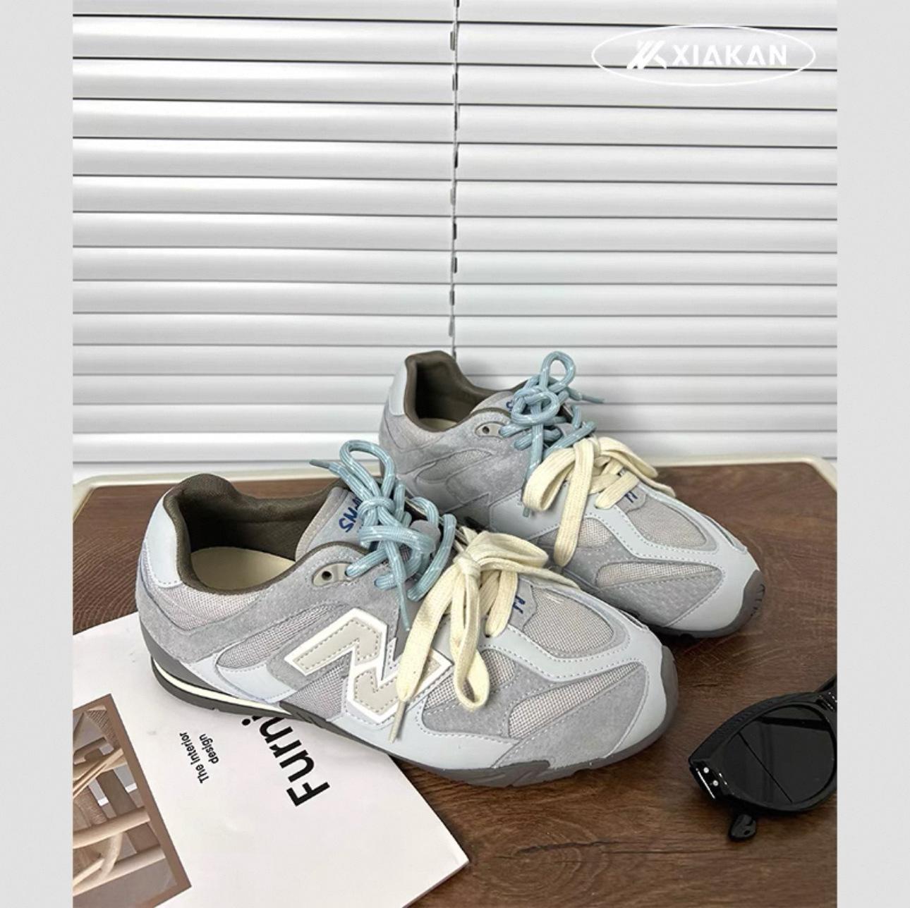 

Кроссовки женские в стиле ретро с двойной шнуровкой, модные универсальные, с надписью «Forrest Gump», 2025 г., маленькие спортивные туфли 39 синий