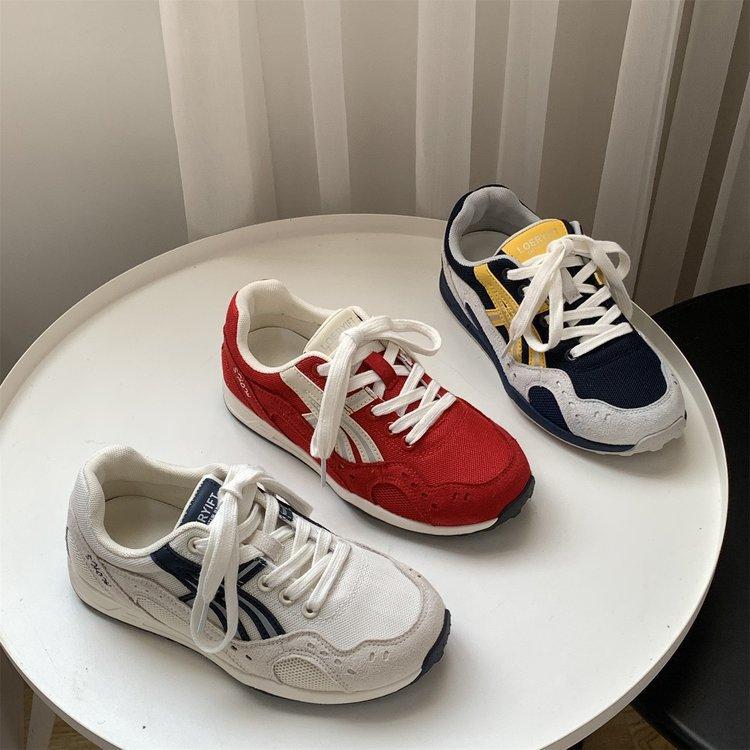 [Youshilai] 2025 Autumn New Mesh Breathable German Training Shoes Women's Color Matching Flat Bottom Non-slip Casual Sports Shoes