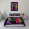 Arcade Gaming Decor Set Soft Skin-Friendly Bedding Set Includes 1 Duvet Cover And 2 Pillowcase Gift