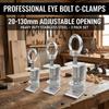 1 Stück 304 Edelstahl C-Klemme Zugring Verstellbare Quadratische Klemme Robust 20-130mm Öffnung Fester Halter Clip Hardware Befestigungselemente