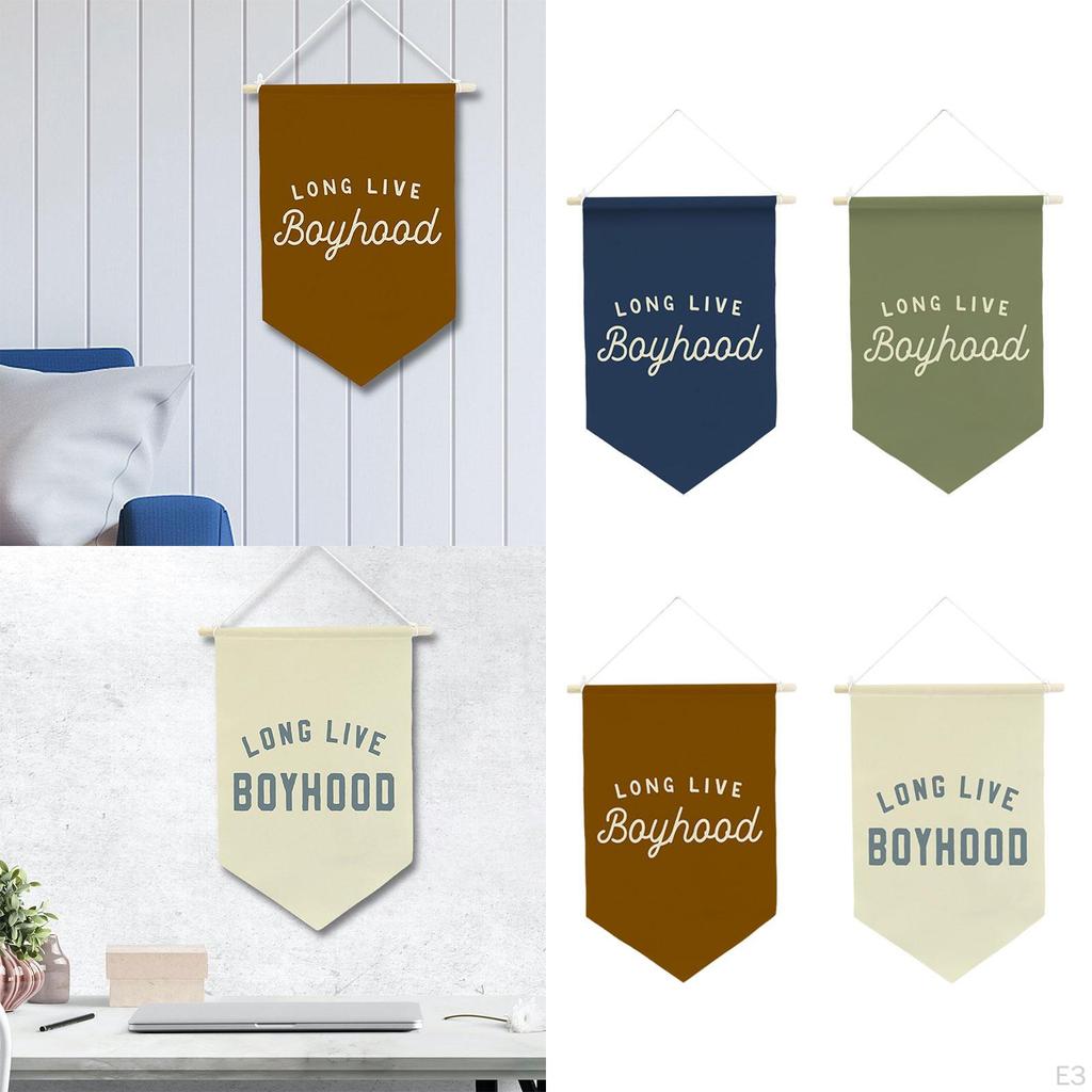 "Long Live Boyhood" Banner, Boy's Room Decor, Decorative Pennant, Nursery Wall