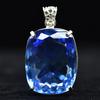 925 Sterling Silver Pendant 113 Ct Cushion Cut Natural Blue Topaz Gift For Dad