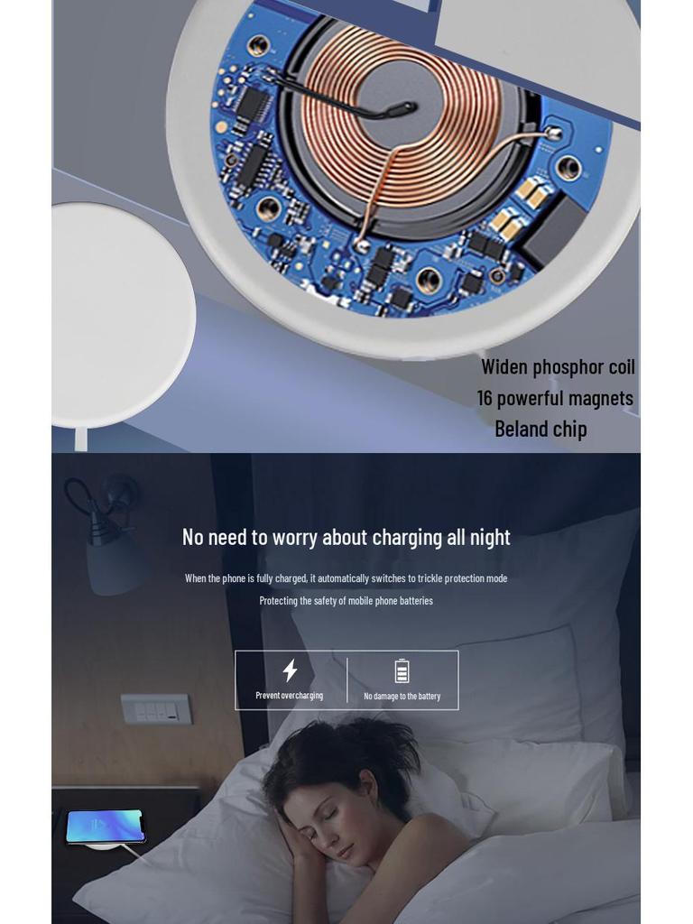 15W Ultra-Thin Round MagSafe Wireless Charger for Apple iPhone
